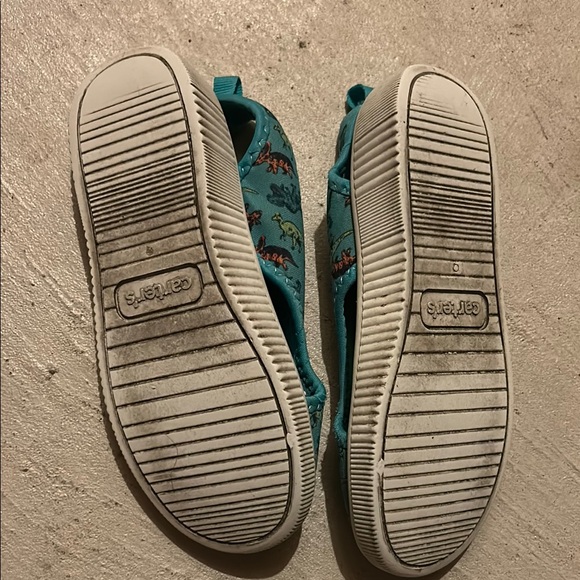 Kids Dinosaur Print Pool Shoes - Teal - Picture 2 of 4
